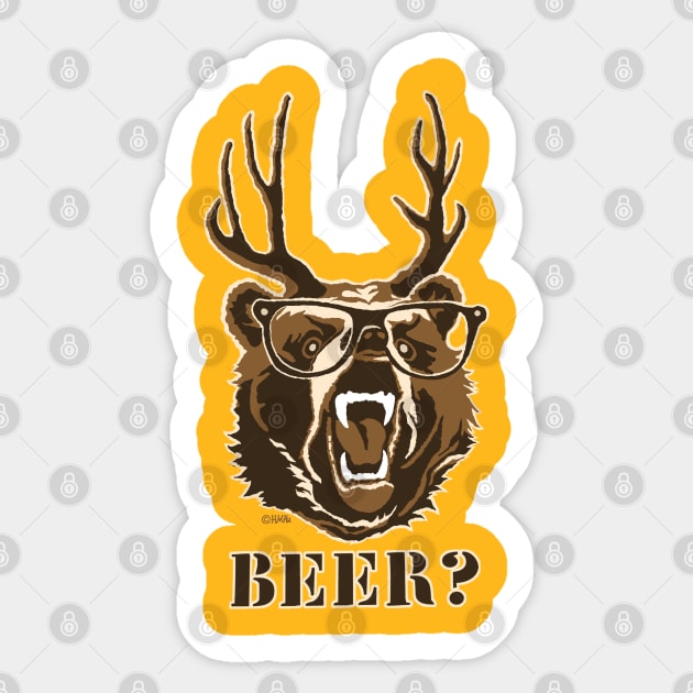 Bear, Deer or Beer Sticker by NewSignCreation